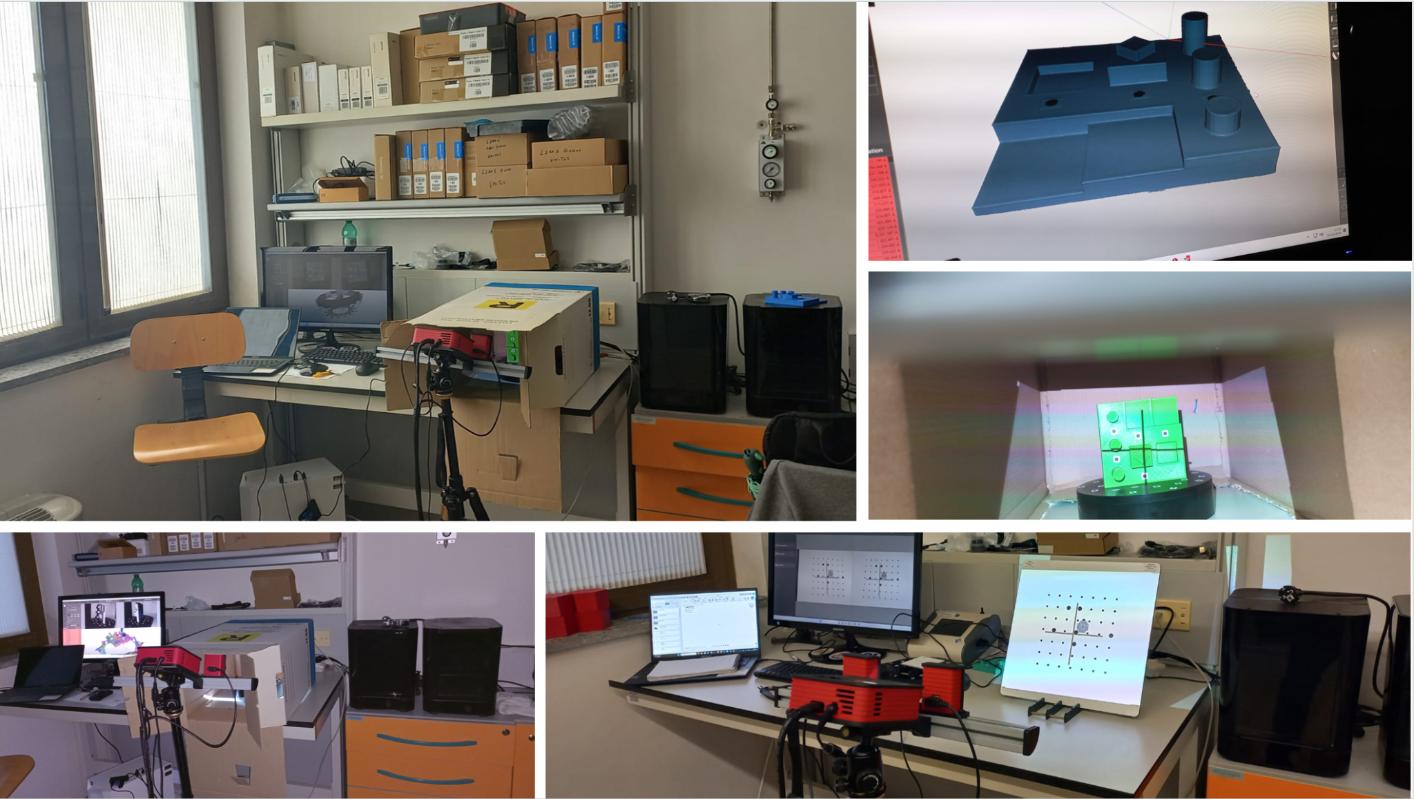 Structured-light scanning workflow used for dimensional validation of a PETG FDM test part